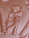Gourde en sigillée gallo romaine petit modèle,détail du Bacchus origine la Graufesenque, Millau
